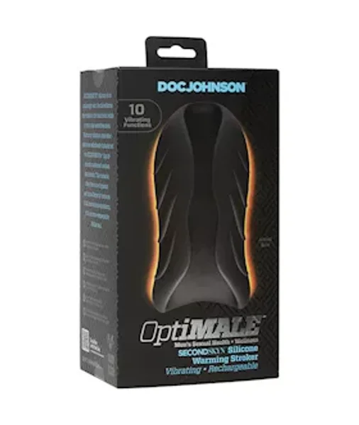 Optimale - Vibrating Silicone Warming Stroker  - Black — image 10 of 16