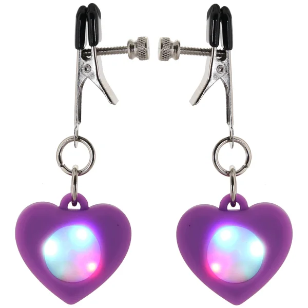 Charmed Silicone Light Up Heart Clamps