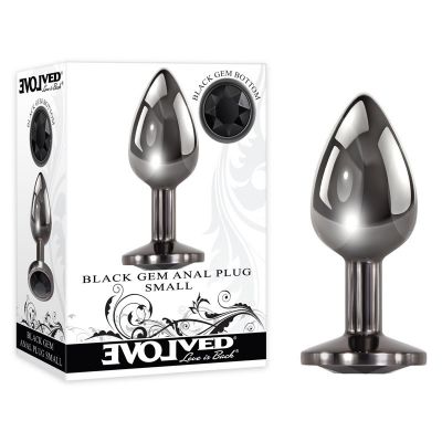 Evolved Black Gem Anal Plug Small Metallic 7 1 cm Small Butt Plug with Black Gem Base