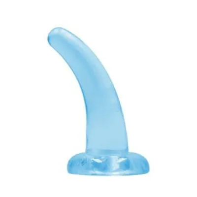 Realrock Crystal Clear Non realistic Dildo With Suction Cup 4 5 In Blue