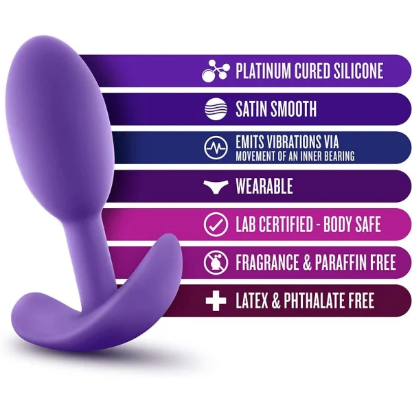 Luxe Wearable Vibra Slim Plug Small Purple