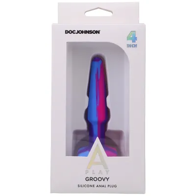A Play Groovy Silicone Anal Plug 4 Inch Berry