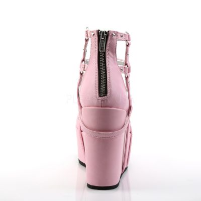 5 inches Wedge PF Cage Bootie Back Metal Zip