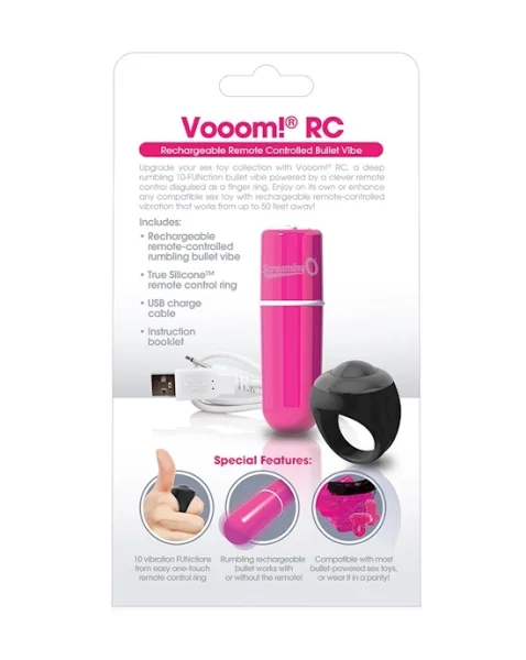 Vooom Remote Control Vibrating Bullet - Pink