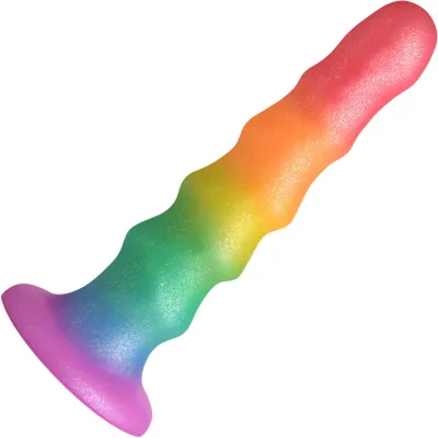 Simply Sweet Zigzag Rainbow 6 7 Silicone Suction Cup Dildo