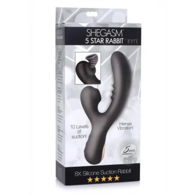 8x Silicone Suction Rabbit Black