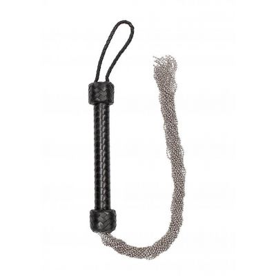 Silver Ball Chain Flogger Black
