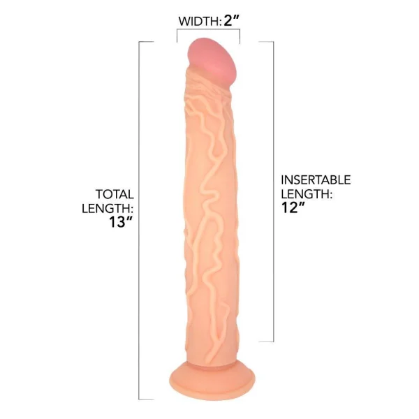 13" Ultra Veined Suction Cup Dildo