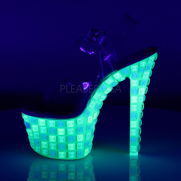 7 inches Heel, 2 3/4 inches PF Ankle Strap Sandal, Blacklight Reactive — image 11 of 16