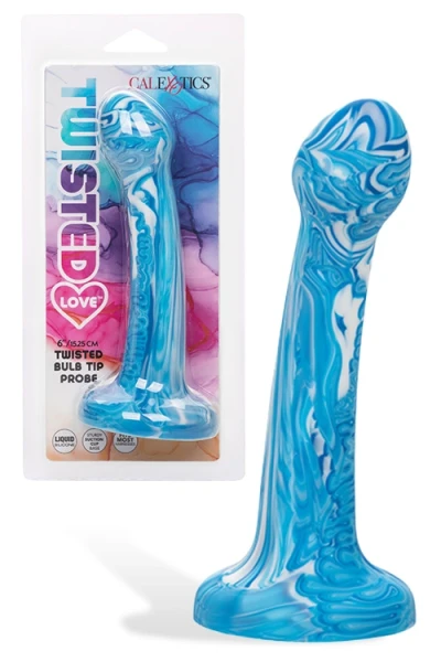 California Exotic Twisted Bulb Tip Probe 6" Marbled Silicone Dildo