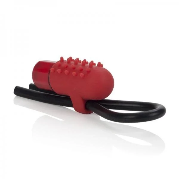 10 Function Vibrating Silicone Stud Lasso Cock Ring Red — image 7 of 8