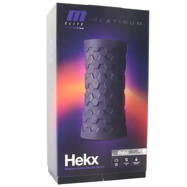 M Elite Platinum Hekx Silicone Dual End Penis Masturbator By Blush - Black