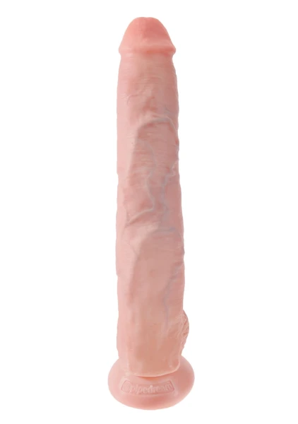 King Cock 14" Suction Cup Dildo With Balls - Caramel