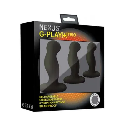 Nexus G play Trio Unisex Vibrator Pack S m l Sizes Black