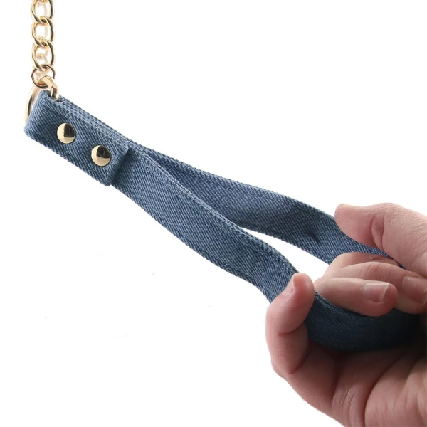 Ride 'em Premium Denim Collection Collar with Leash