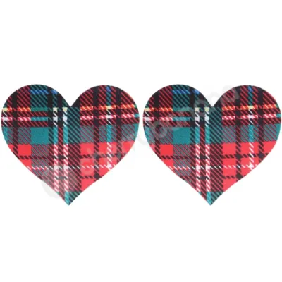 Cherry Banana Tart After Your Heart Tartan Print Nipple Pasties 2 Pack