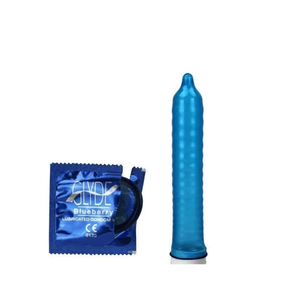 Glyde Organic Blueberry Flavored Vegan Condoms | 12-Pack