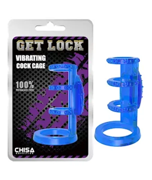 Vibrating Cock Cage - Blue - 3 Inch — image 4 of 4