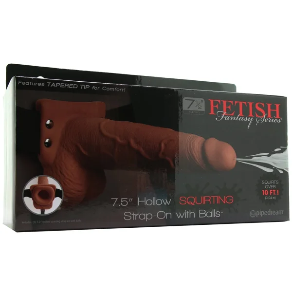 Fetish Fantasy Series 7.5" Hollow Squirting Strap-on With Balls -