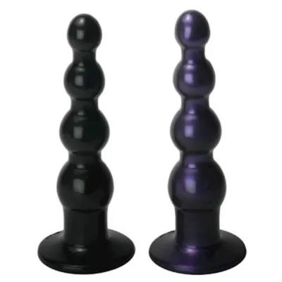 Large Ripple Silicone Dildo Black Large