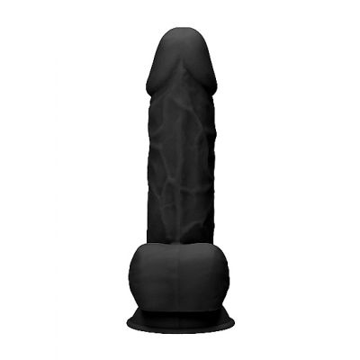 Silicone Dildo With Balls Black