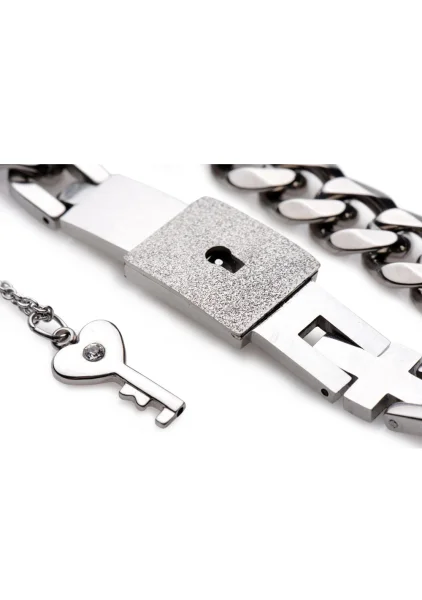 Chained Locking Bracelet and Key Necklace