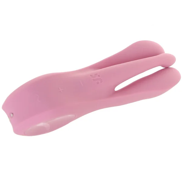 Satisfyer Threesome 1 Rechargeable Waterproof 12-Function Dual Stimulation Vibrator - Pink