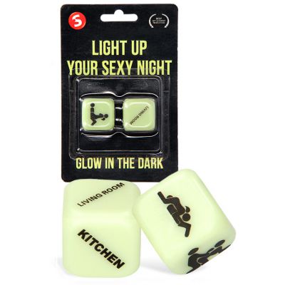 Shots Toys Glow in the Dark Sex Position Location Dice 2 Pce