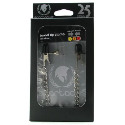 Spartacus Adjustable Broad Tip Nipple Clamps Link Chain