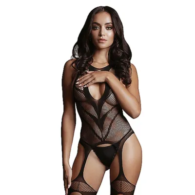 Le Desir Black Suspender Bodystocking