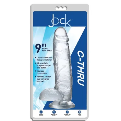 Jock C Thru 9 Inch Dong With Balls Clear
