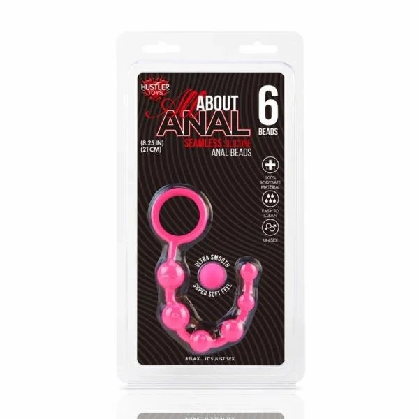 Hustler Anal Beads 6 Balls Pink Silicone