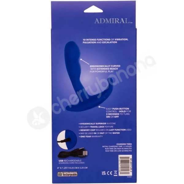 Admiral Advanced Curved Powerful Vibrating Anal Probe