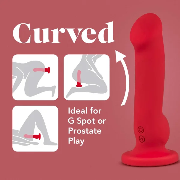 Impressions Las Vegas Rechargeable Waterproof Silicone Suction Cup Vibrator By Blush - Crimson