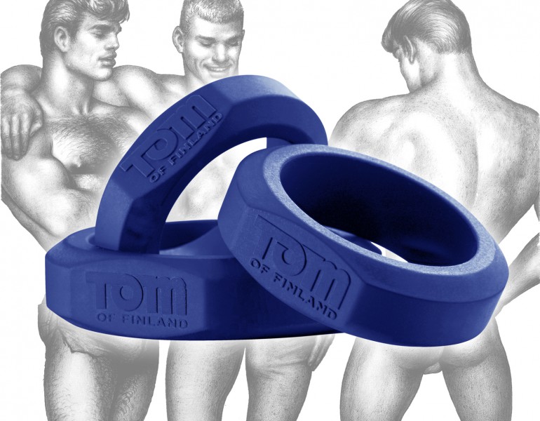 3 Piece Silicone Cock Ring Set Blue