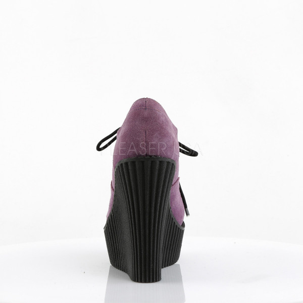 5 1/4 inches Wedge PF Lace-Up Creeper w/Leopard Print Accents — image 4 of 12