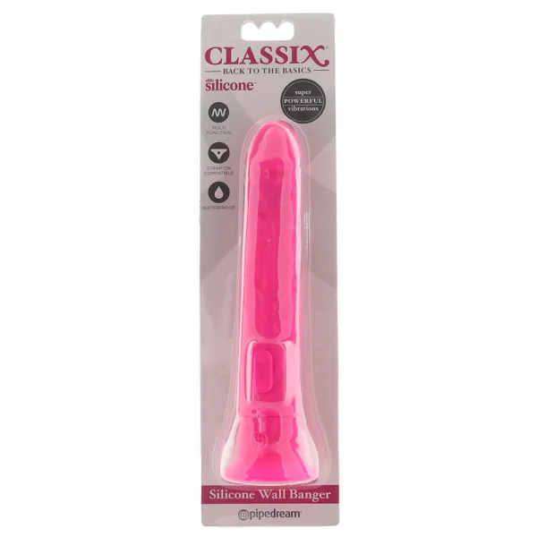 Vibrating Suction Cup Wall Banger Pink 7.5 Inches
