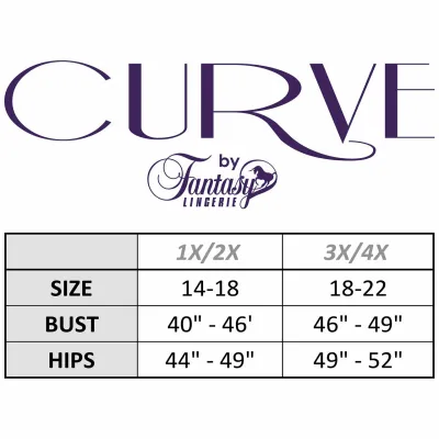 Curve Monique Bra High Waisted Gartered Panty by Fantasy Lingerie