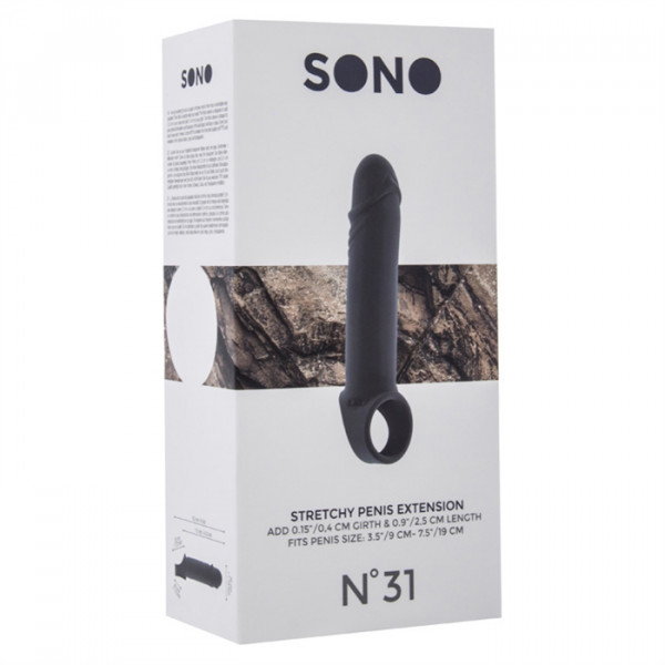 N031 STRETCHY PENIS EXTENSION BLACK SONO