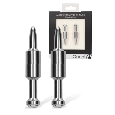 Shots Toys Magnetic Pin Nipple Clamps with Diamond Gem