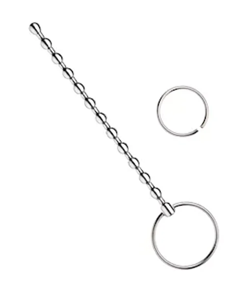 Kink Range Stainless Steel Beaded Penis Plug - 5.9 Inch - Silver — image 2 of 2