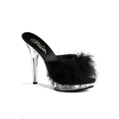 Pleaser 5 Black Marabou Slipper