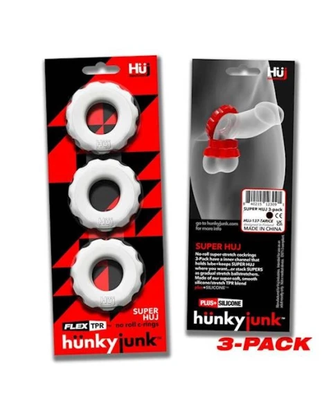 Super Huj - 3-Pack Cockrings - White Ice