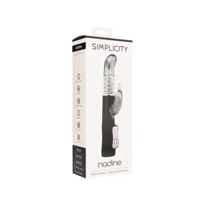 NADINE rabbit vibrator rotating dual motors Black