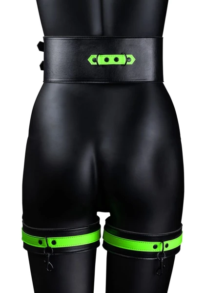 Ouch! Glow in the Dark Thigh Cuffs, Hand Cuffs and Belt