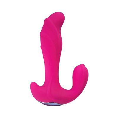 Amore Three Way Lover Silicone Waterproof 7 Functions Usb Rechargable Included With Cable Pink