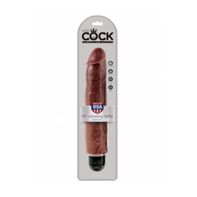 King Cock 10 In Vibrating Stiffy Brown 12 Inch