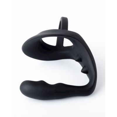 Cock Ring And P spot Massager Black
