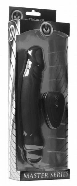Ivan 10X Mode Remote Vibrating Silicone Dildo Black — image 4 of 4