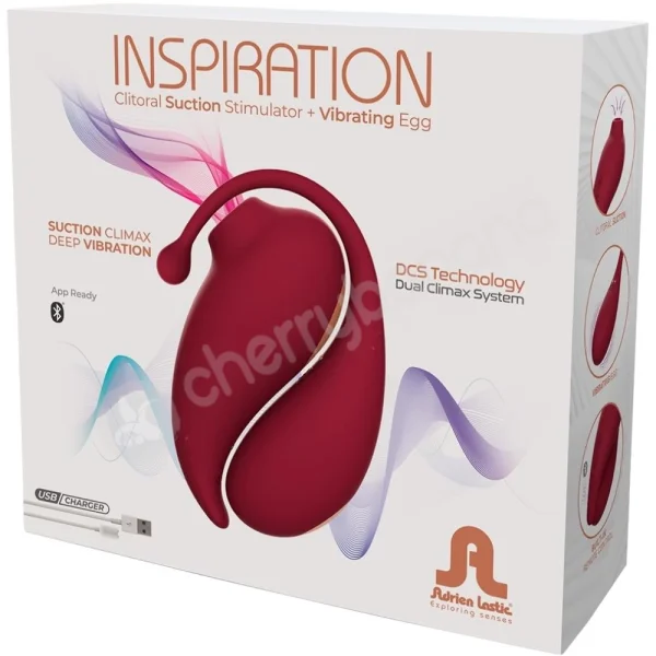 Adrien Lastic Inspiration Red Clitoral Suction Stimulator & Vibrating Egg Set